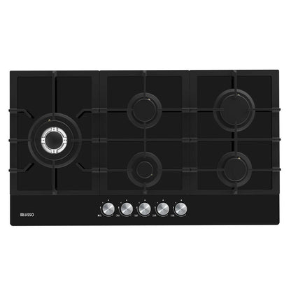 900(W)x510mm(D) DiLusso Black Glass Cooktops Appliances