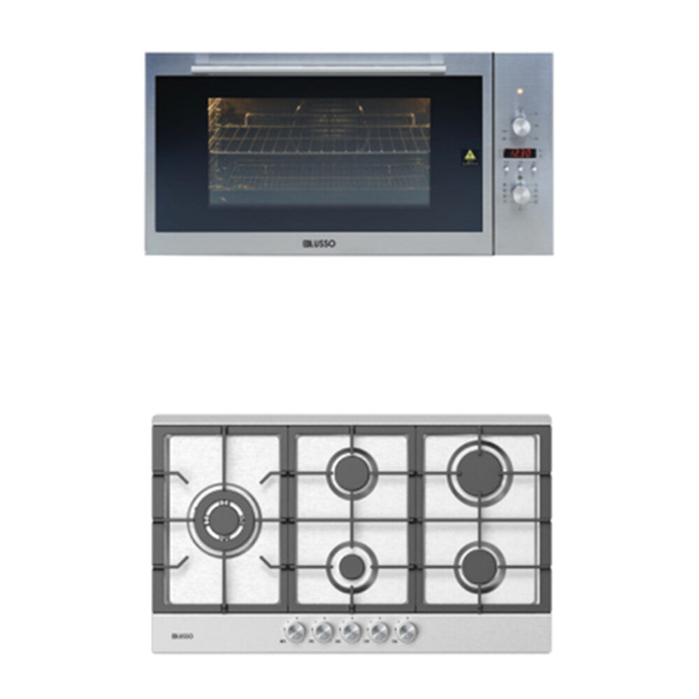 900mm Dilusso Stainless Oven + Gas Cooktop + Concealed Rangehood + Dishwasher Kitchen Appliance Package