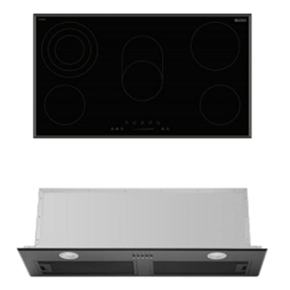 900mm Dilusso Black Oven + Ceramic Cooktop + Concealed Rangehood + Dishwasher Kitchen Appliance Package