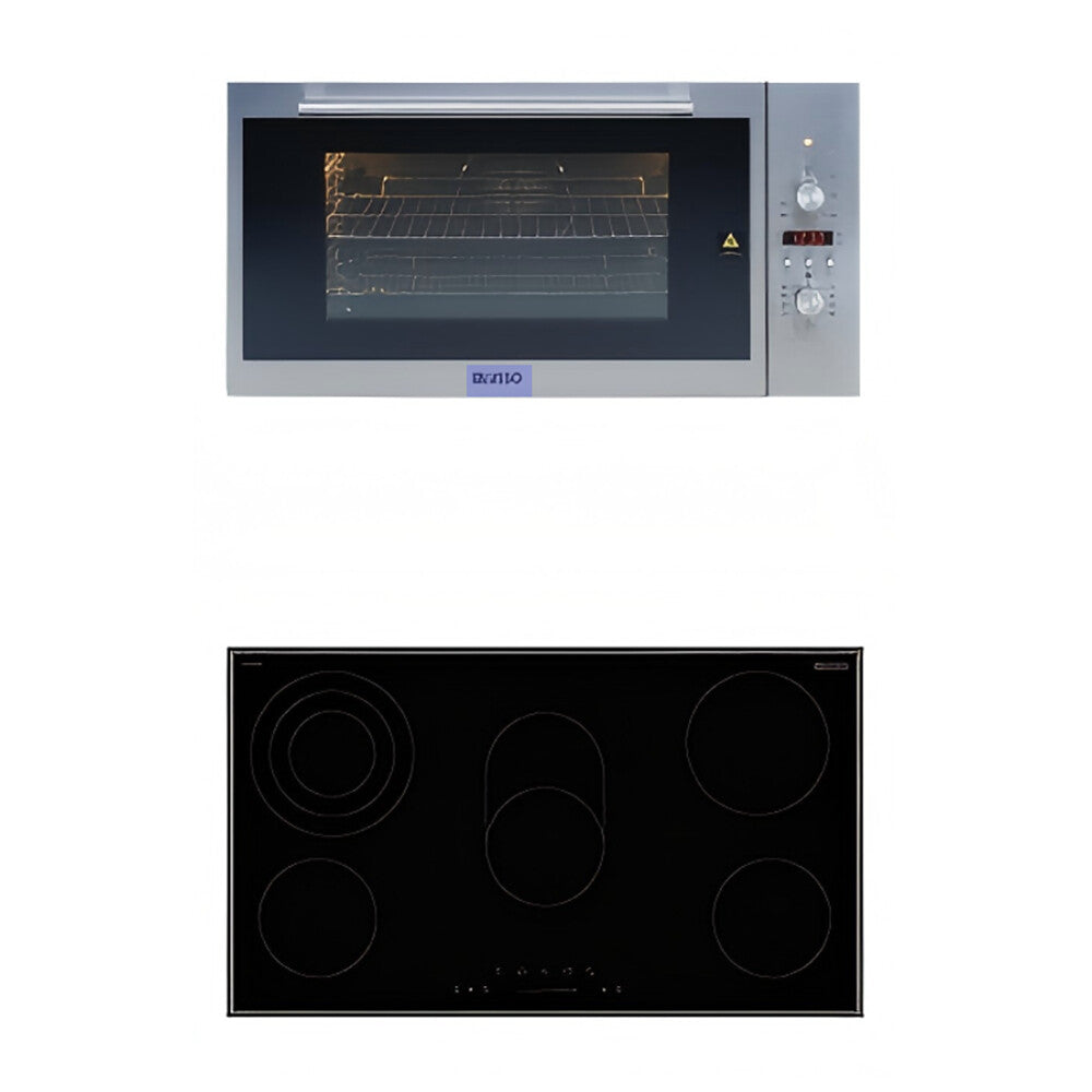 900mm Dilusso Stainless Oven + Ceramic Cooktop + Concealed Rangehood + Dishwasher Kitchen Appliance Package
