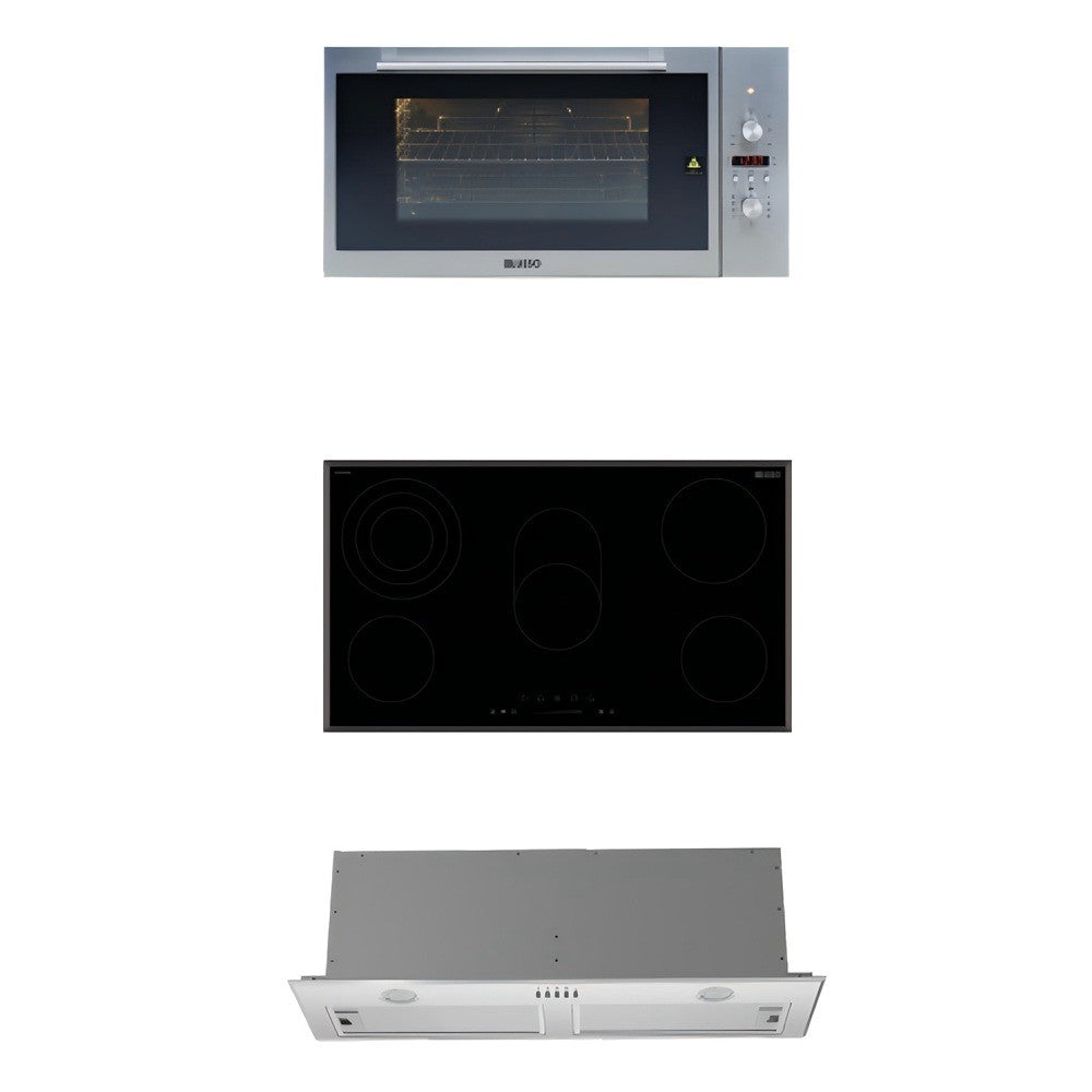 900mm Dilusso Stainless Oven + Ceramic Cooktop + Concealed Rangehood + Dishwasher Kitchen Appliance Package