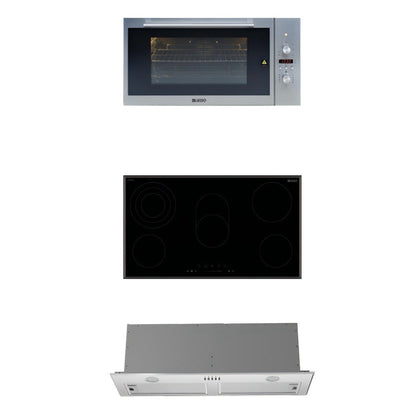 900mm Dilusso Stainless Oven + Ceramic Cooktop + Concealed Rangehood + Dishwasher Kitchen Appliance Package