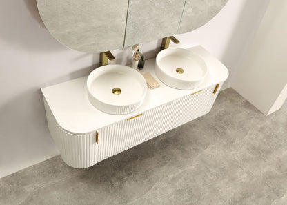 Navona 1500MM Wall Hung Forma Series White Side Drawer Vanities