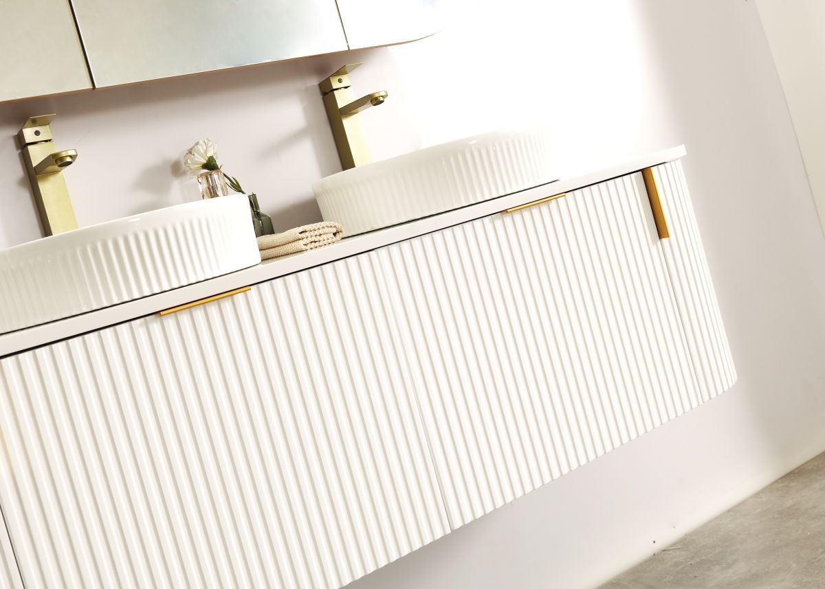Navona 1500MM Wall Hung Forma Series White Side Drawer Vanities