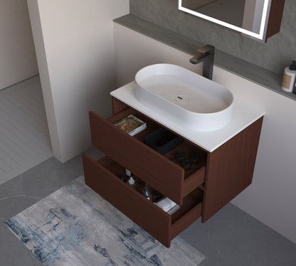 Carysil Fairmont Oak 750MM Wall Hung Shaker Vanities without Stone Top
