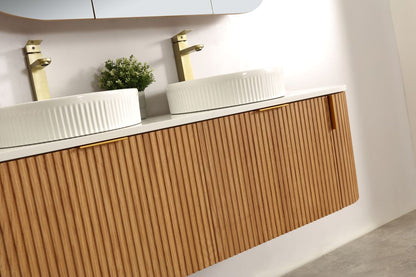 Navona 1500MM Wall Hung Forma Series Walnut Side Drawer Vanities