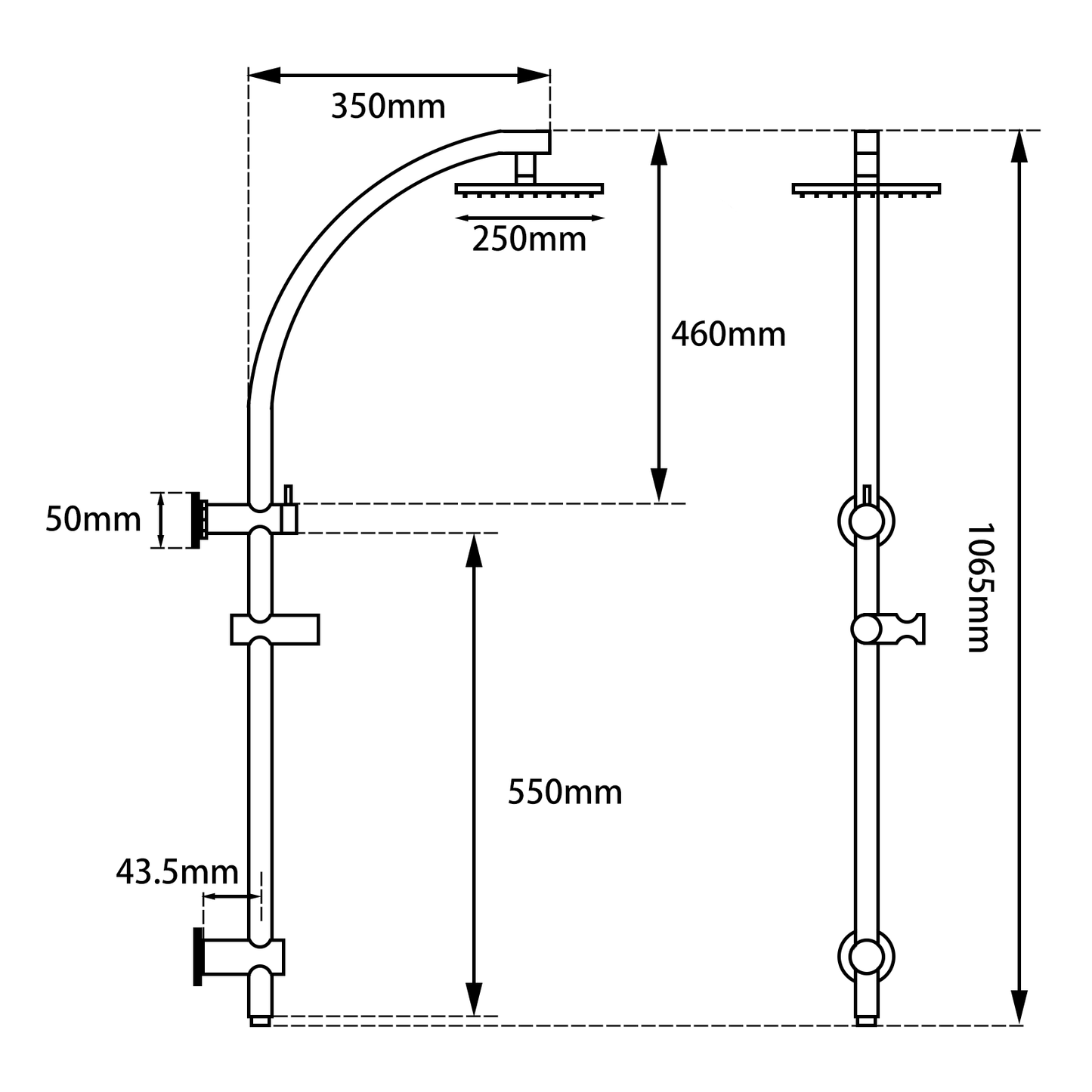 10" Chrome Shower Station