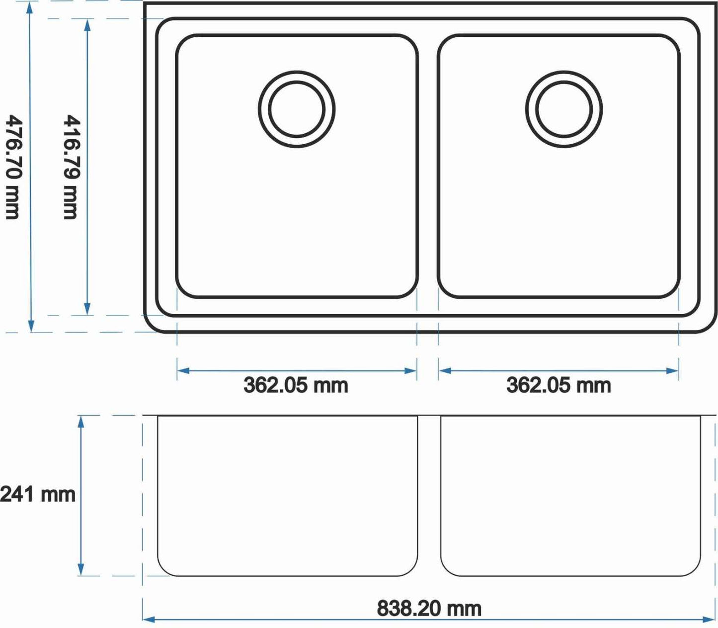 865x540x229mm White Granite Butler Sink Single Bowl Farmhouse Kitchen Laundry Sink Apron Front
