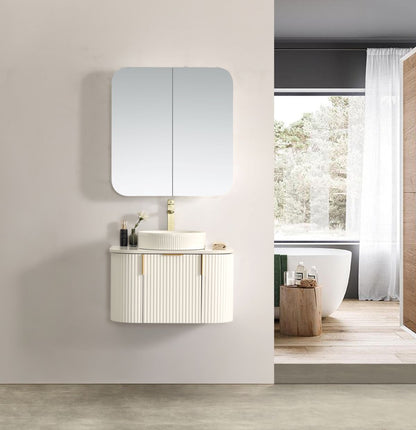 Navona Forma Series 750MM Wall Hung White Side Drawer Vanities
