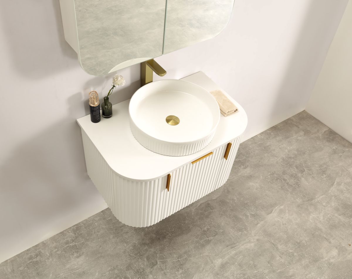 Navona Forma Series 750MM Wall Hung White Side Drawer Vanities