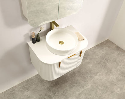 Navona Forma Series 750MM Wall Hung White Side Drawer Vanities
