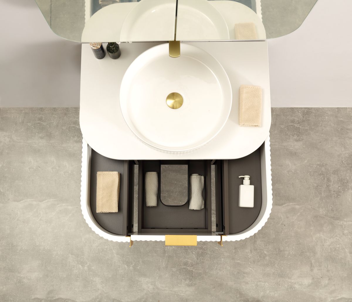 Navona Forma Series 750MM Wall Hung White Side Drawer Vanities