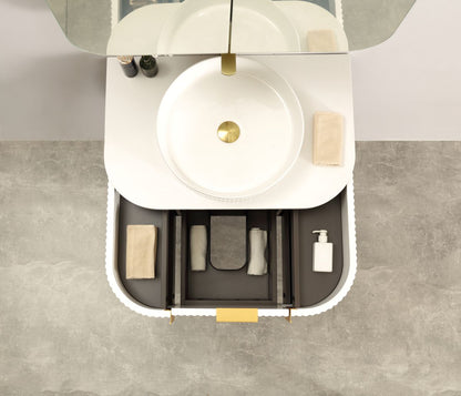 Navona Forma Series 750MM Wall Hung White Side Drawer Vanities
