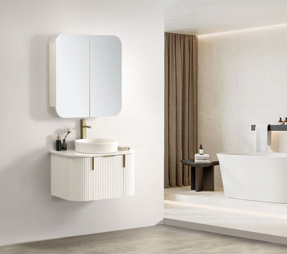 Navona Forma Series 750MM Wall Hung White Side Drawer Vanities
