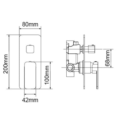 IVANO Series Black Diverter Mixer Trim Kit (match CLPD)