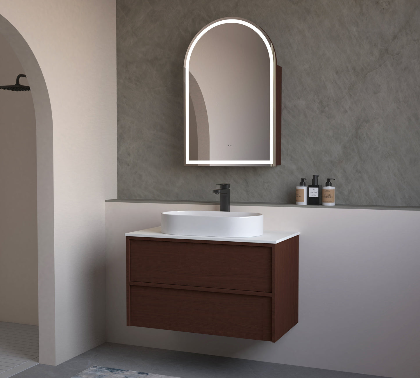 Carysil Fairmont Oak 900MM Wall Hung Shaker Vanities without Stone Top