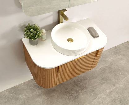 Navona 1200MM Wall Hung Forma Series Walnut Side Drawer Vanities