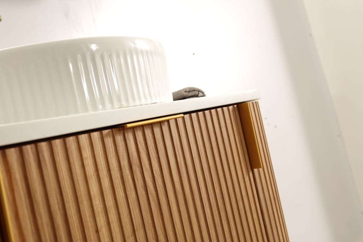 Navona 750MM Wall Hung Forma Series Walnut Side Drawer Vanities