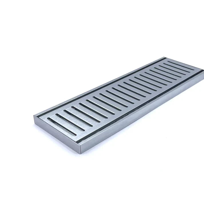 Muses Aluminium Brushed Silver Ezy Flow Floor Grate 300 * 100 * 26mm