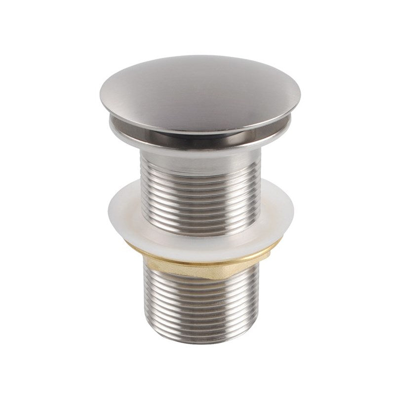 32/40mm Brushed Nickel Mushroom Solid Brass Basin Pop Up Waste with No Overflow
