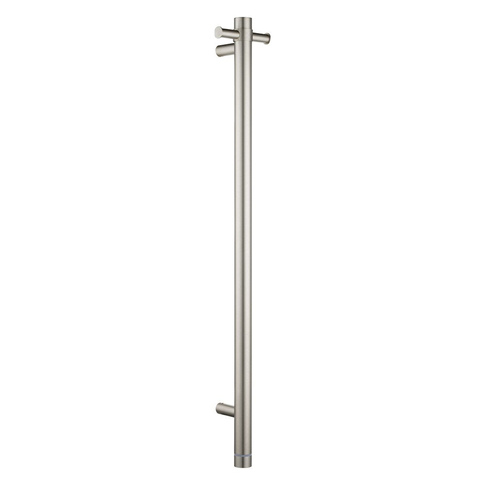 ound Vertical Brushed Nickel Electric Heated Towel Rack Single Bar(with Timer)