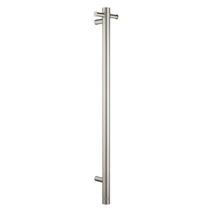 ound Vertical Brushed Nickel Electric Heated Towel Rack Single Bar(with Timer)