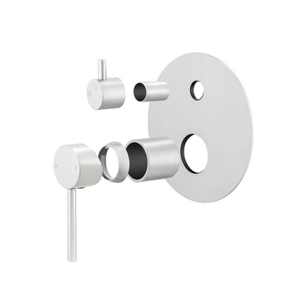 LUCID PIN Series Brushed Nickel Diverter Mixer BU0125-2.ST Trim Kit (match CLPD)