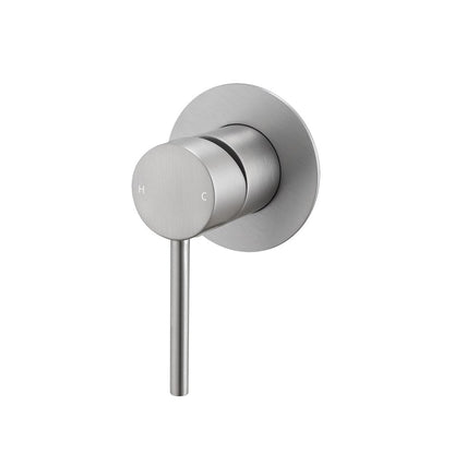 LUCID PIN - Brushed Nickel Wall Mixer ( 80MM Cover Plate)