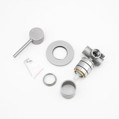LUCID PIN - Brushed Nickel Wall Mixer (65MM Cover Plate）