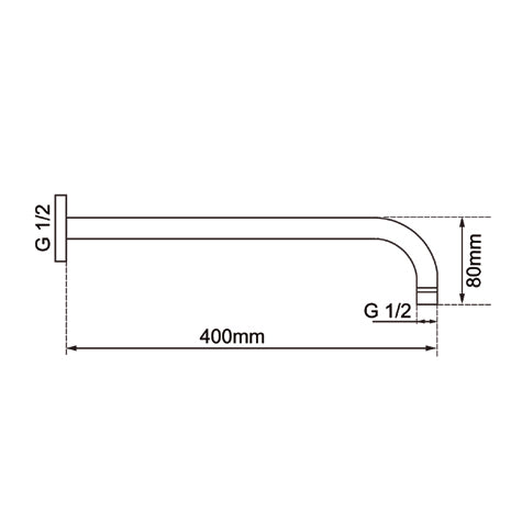 400mm Brushed Copper Wall Shower Arm