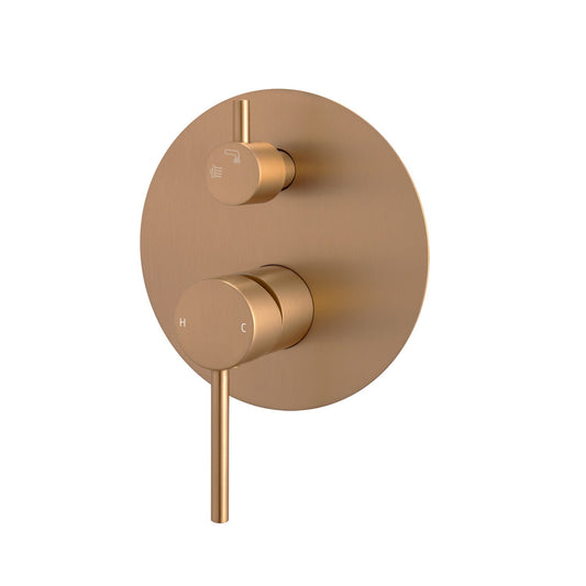 LUCID PIN Series Brushed Copper Diverter Mixer Trim Kit (match CLPD)