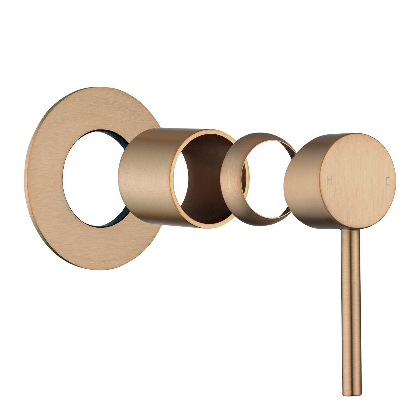 LUCID PIN Brushed Copper Wall Mixer with 80MM Cover Plate Trim Kit  Only (match CLPM)