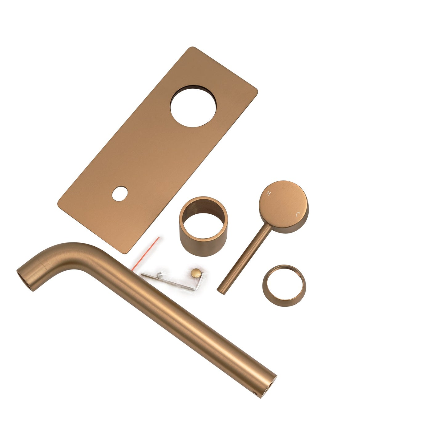 LUCID PIN Series Brushed Copper Spout Mixer Trim Kit Only (match CLPS)