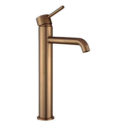 LUCID PIN Series Round Brushed Copper Tall Basin Mixer