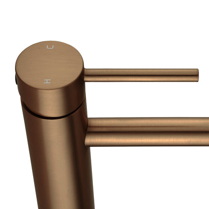 LUCID PIN Series Round Brushed Copper Tall Basin Mixer