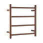 Round Light Brushed Copper Electric Heated Towel Rack 4 Bars