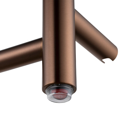 Round Light Brushed Copper Electric Heated Towel Rack 4 Bars
