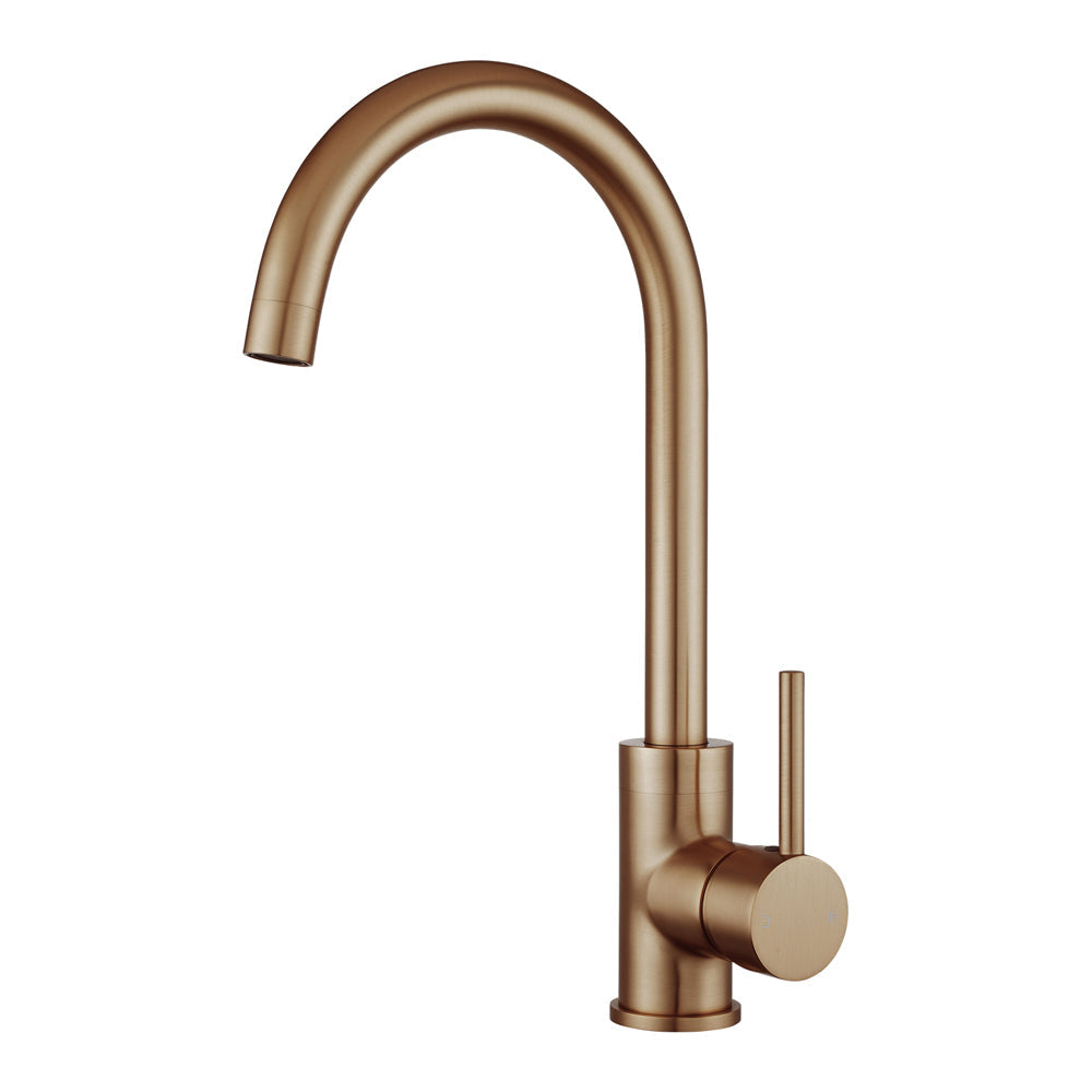 Round Brushed Yellow Gold Kitchen Sink Mixer Tap (Copy)
