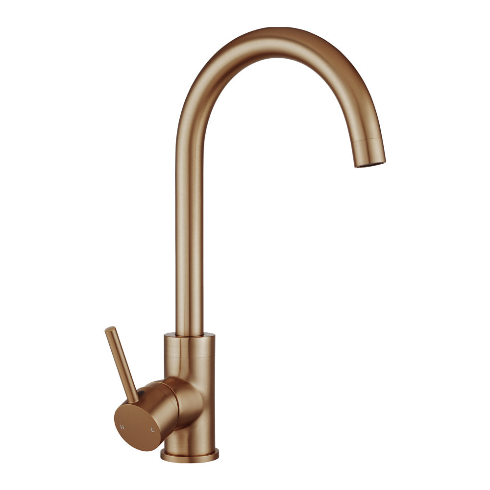 Round Brushed Yellow Gold Kitchen Sink Mixer Tap (Copy)