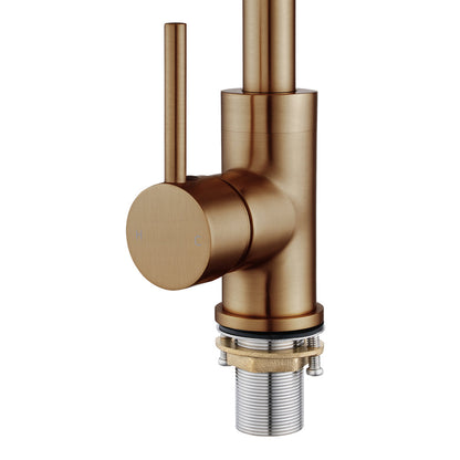 Round Brushed Yellow Gold Kitchen Sink Mixer Tap (Copy)