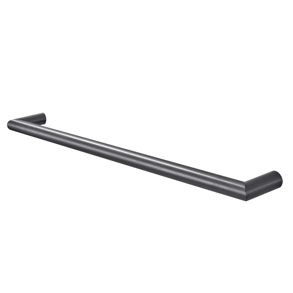 Round Horizontal Brushed Gun Metal Electric Heated Towel Rack Single Bar