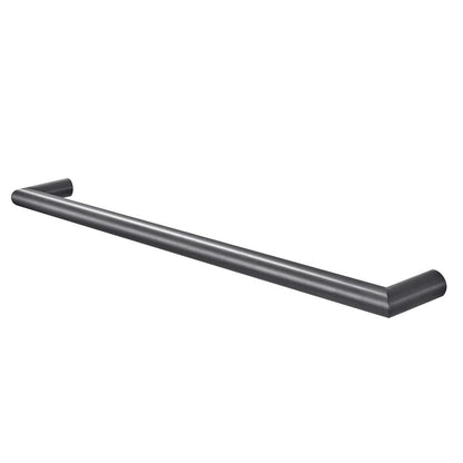 Round Horizontal Brushed Gun Metal Electric Heated Towel Rack Single Bar