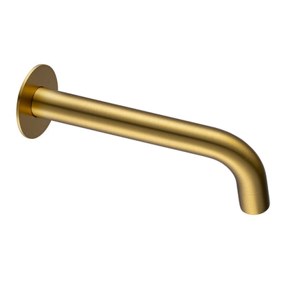 LUCID PIN Series Round Brushed Yellow Gold Bathtub/Basin Wall Spout