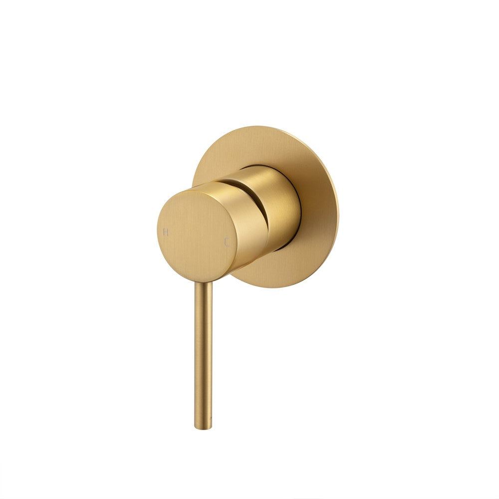 LUCID PIN - Brushed Brass Wall Mixer ( 65MM Cover Plate)