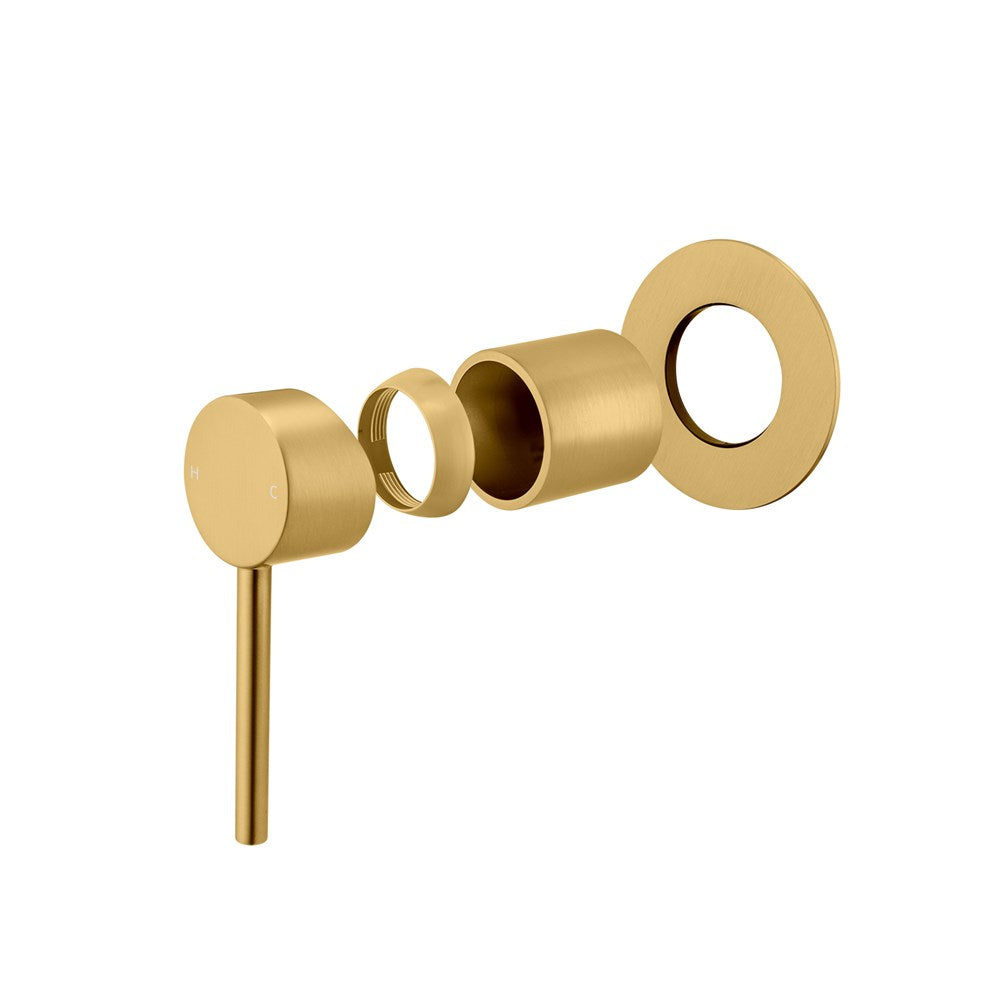 LUCID PIN Brushed Brass Wall Mixer with 80MM Cover Plate Trim Kit  Only (match CLPM)
