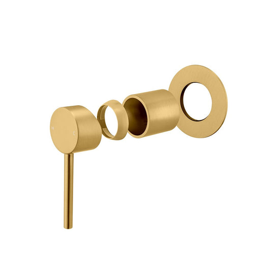 LUCID PIN Brushed Brass Wall Mixer with 80MM Cover Plate Trim Kit  Only (match CLPM)