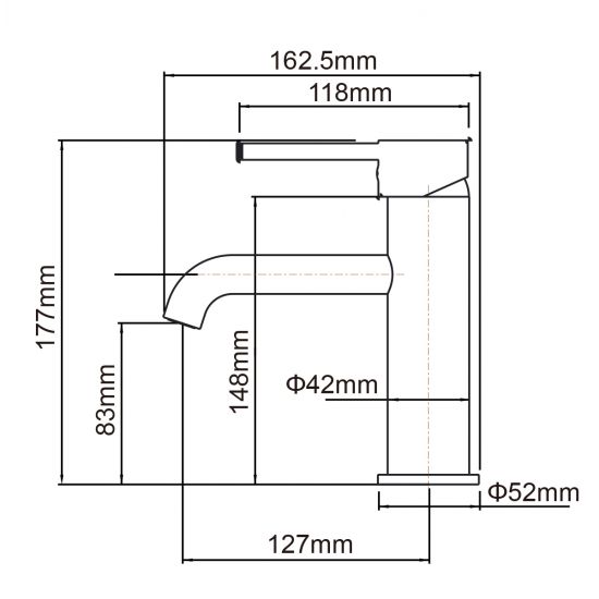 LUCID PIN - Light Brushed Brass Basin Mixer