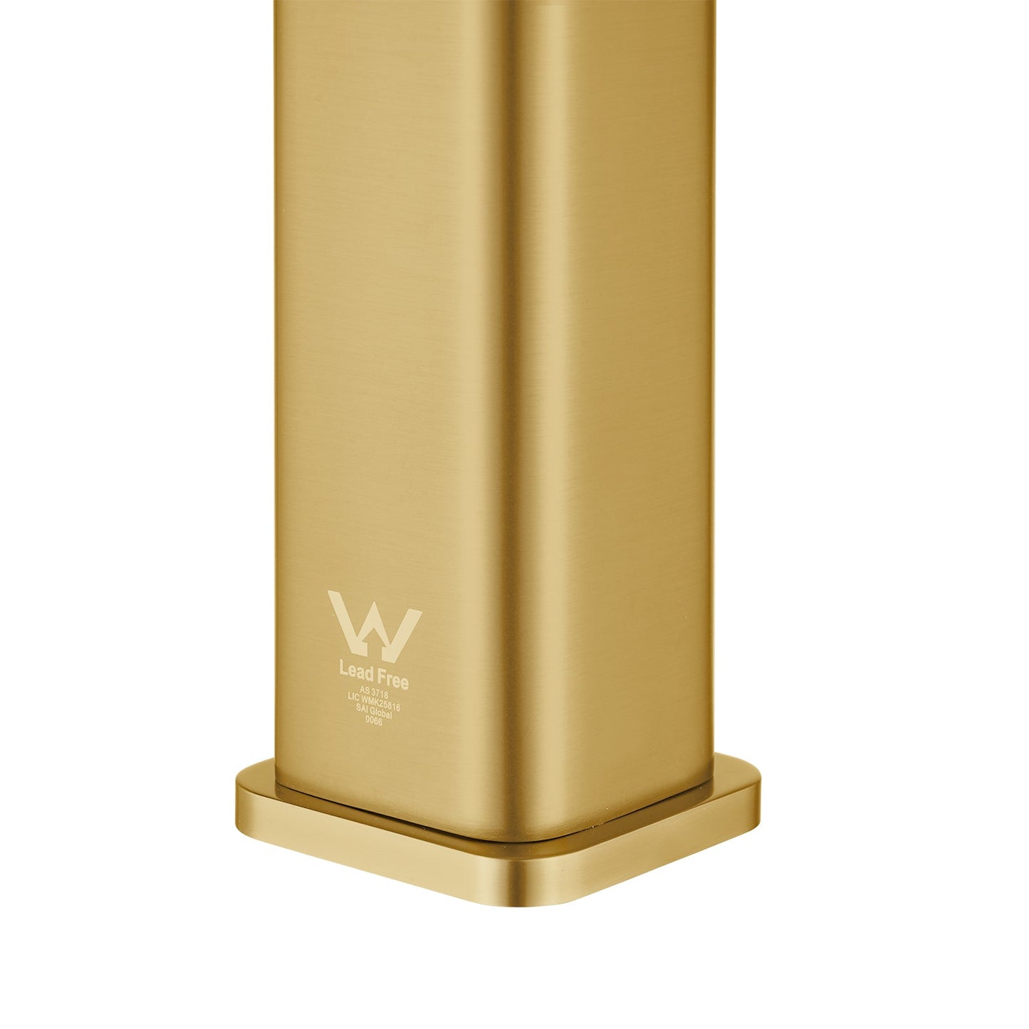 IVANO Series Square Brushed Brass Tall Basin Mixer