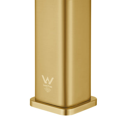 IVANO Series Square Brushed Brass Tall Basin Mixer