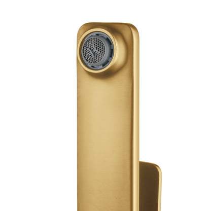 IVANO Series Square Brushed Brass Tall Basin Mixer